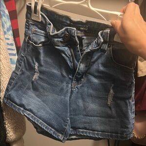 Fashion Nova Blue Jean Shorts High-Waisted Distressed